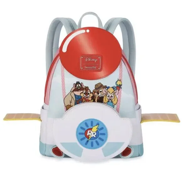 DISNEY PARKS 100 LOUNGEFLY BACKPACK RESCUE RANGERS CHIP & DALE NEW A60 - Picture 1 of 4